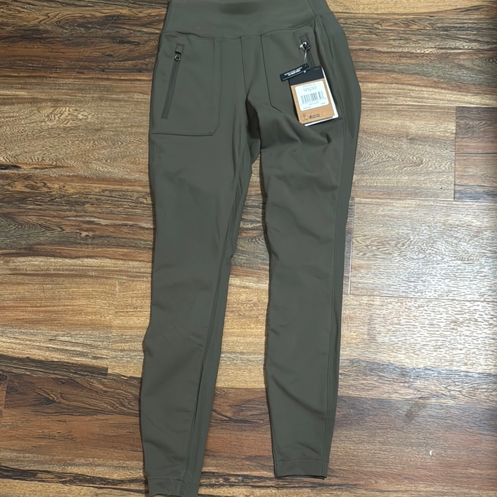 NORTH FACE Olive Green Outdoor Pants with Zipper Pockets